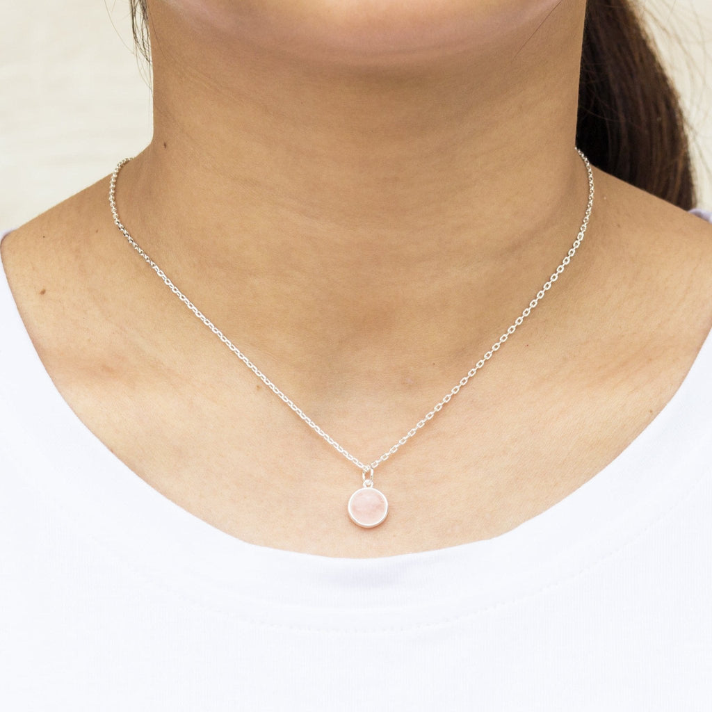 Rose Quartz Necklace with Quote Card