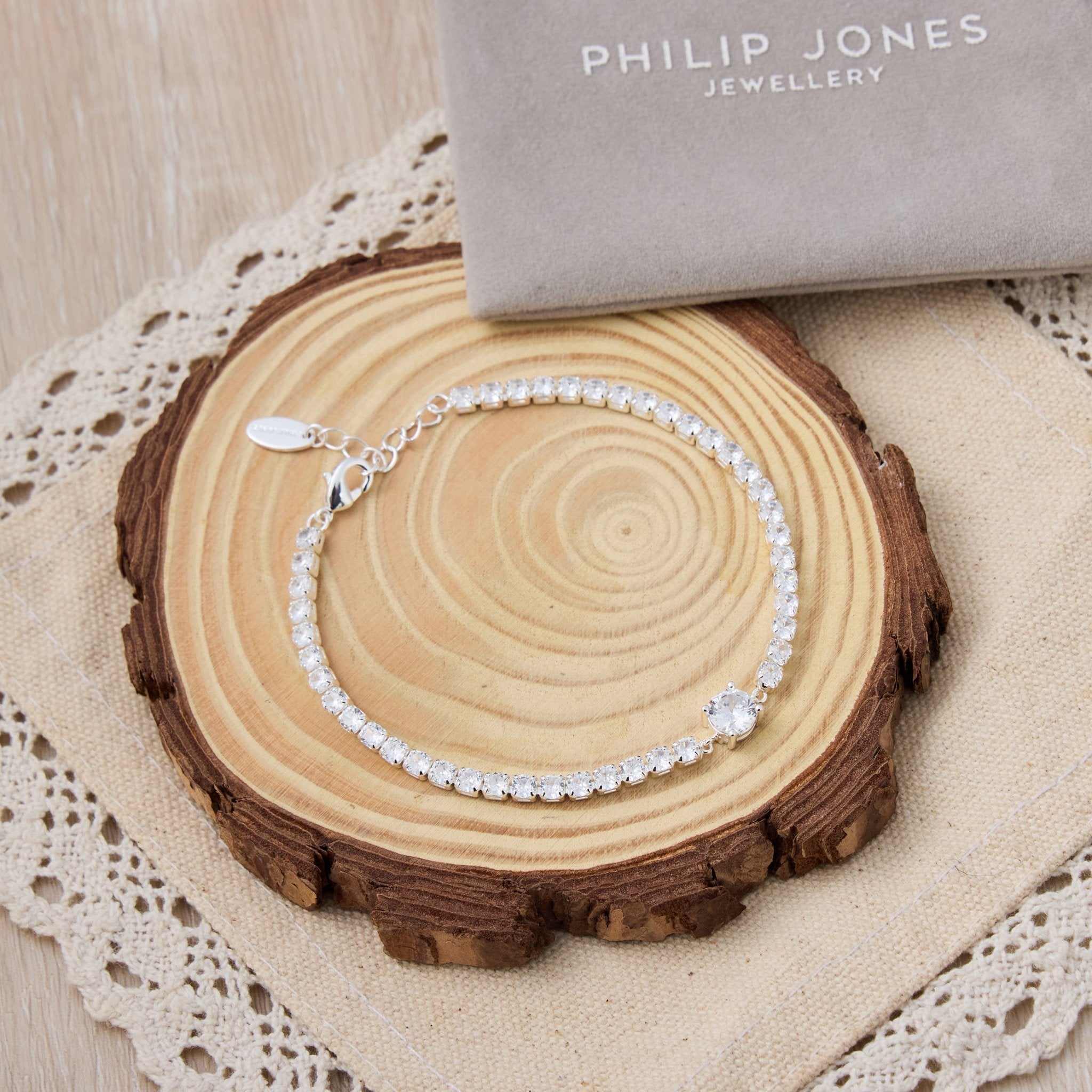 Round Solitaire Tennis Bracelet Created with Zircondia® Crystals