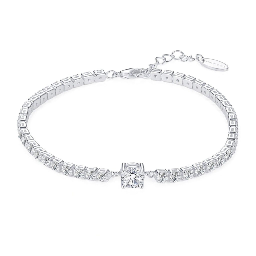 Round Solitaire Tennis Bracelet Created with Zircondia® Crystals