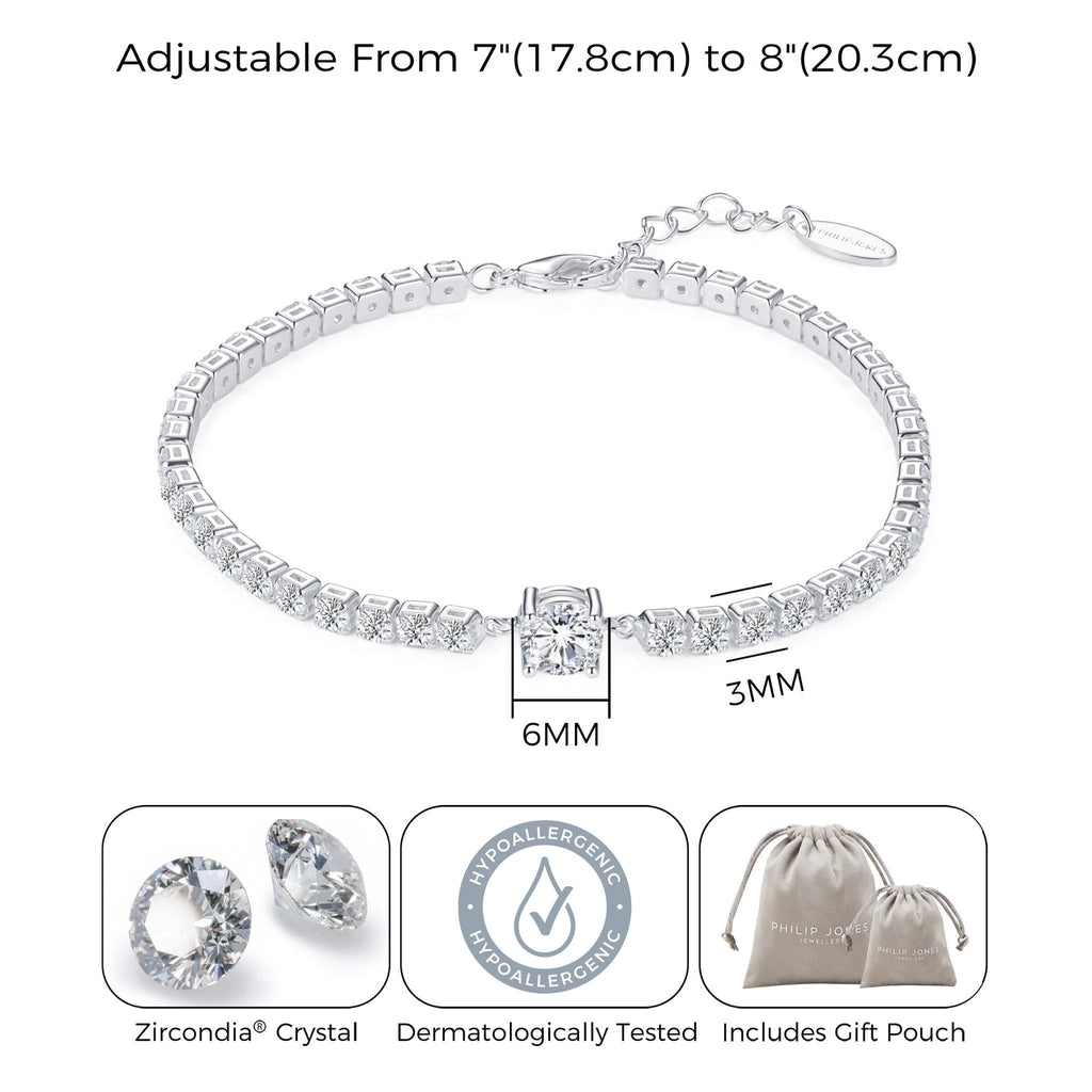 Round Solitaire Tennis Bracelet Created with Zircondia® Crystals