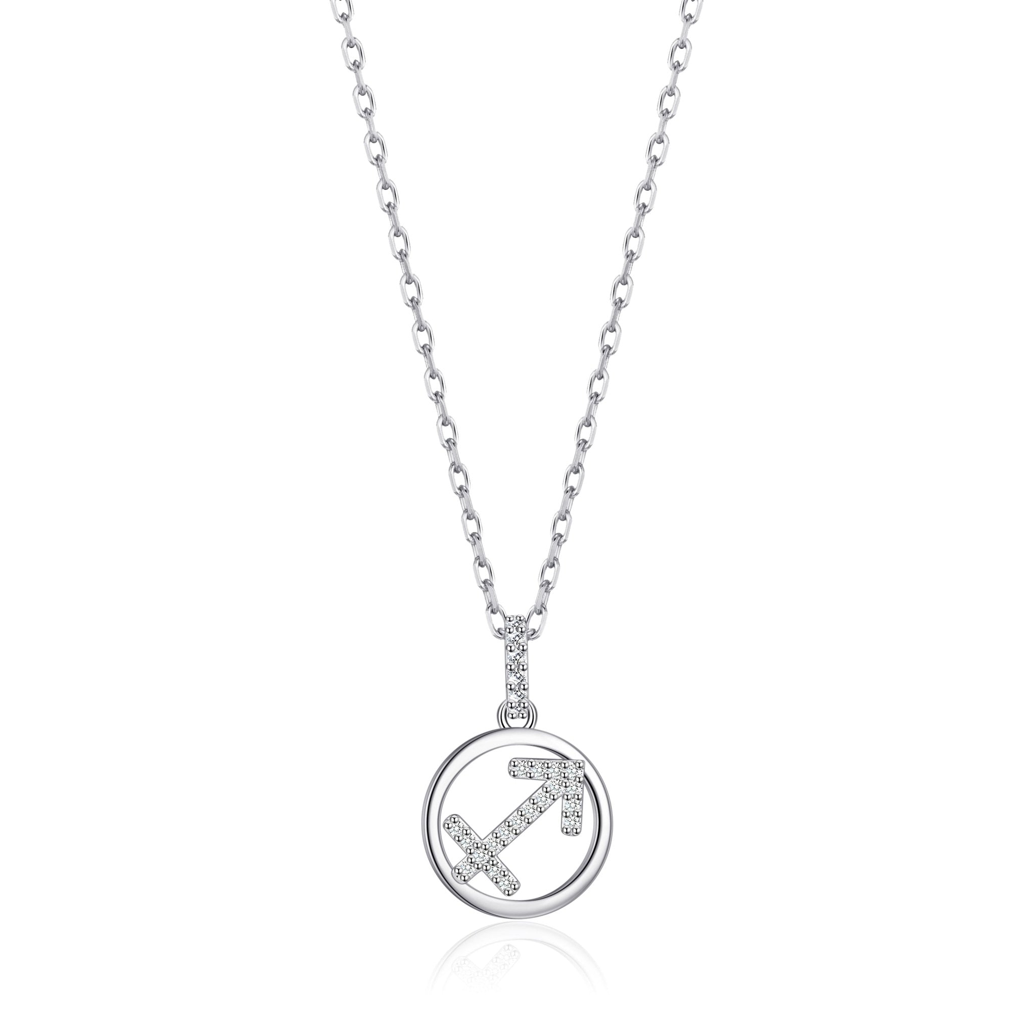 Sagittarius Star Sign Zodiac Necklace with Zircondia® Crystals