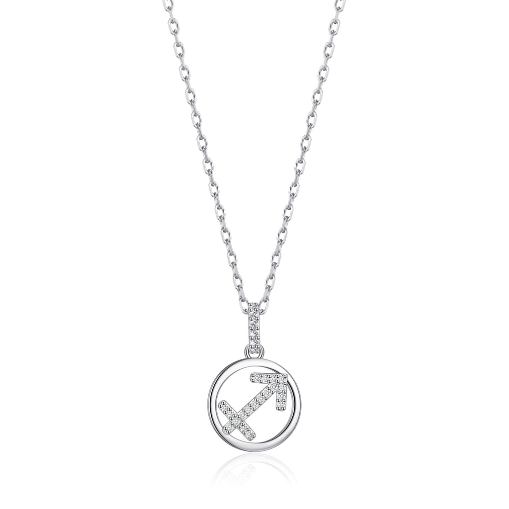Sagittarius Star Sign Zodiac Necklace and Quote Card with Zircondia® Crystals