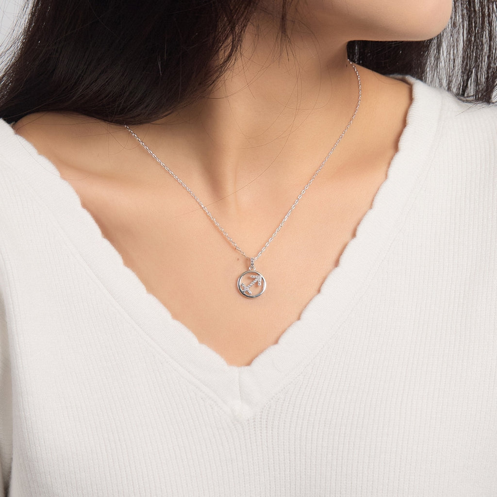 Sagittarius Star Sign Zodiac Necklace with Zircondia® Crystals
