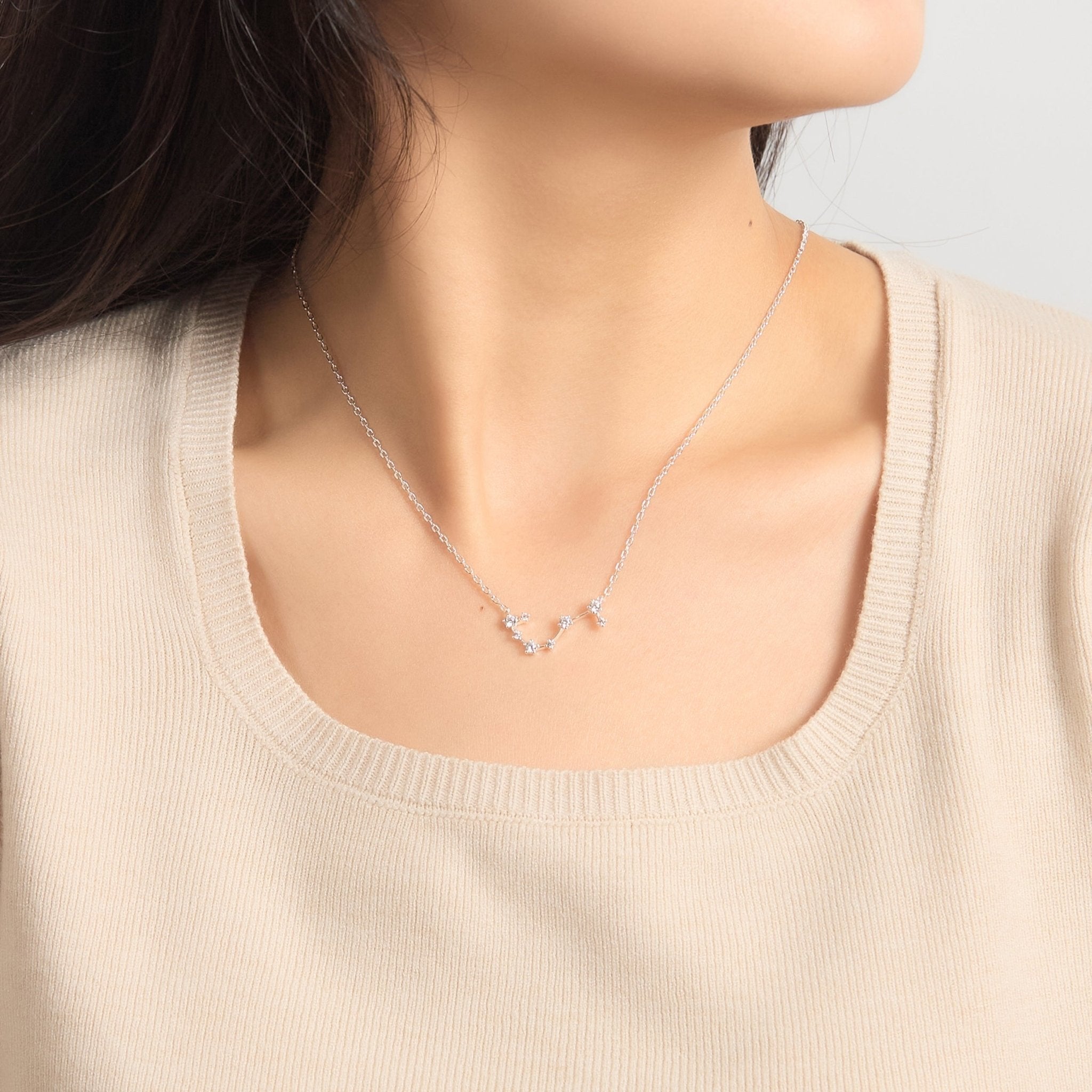 Scorpio Star Sign Zodiac Constellation Necklace with Zircondia® Crystals