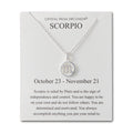 Scorpio Star Sign Zodiac Necklace and Quote Card with Zircondia® Crystals