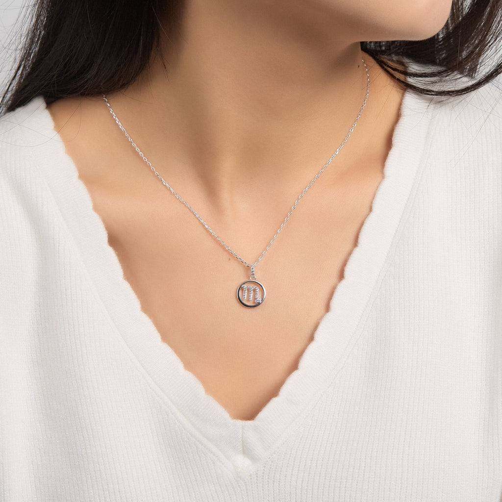 Scorpio Star Sign Zodiac Necklace with Zircondia® Crystals