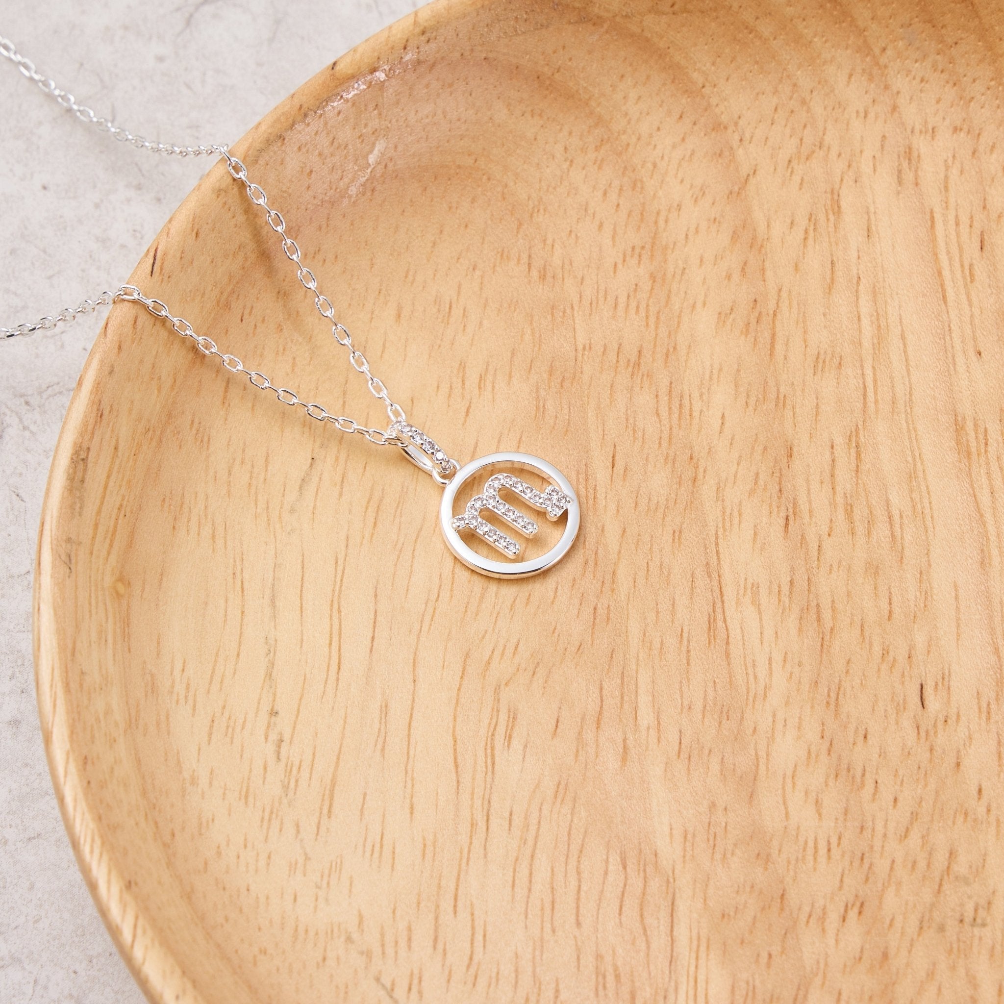 Scorpio Star Sign Zodiac Necklace with Zircondia® Crystals