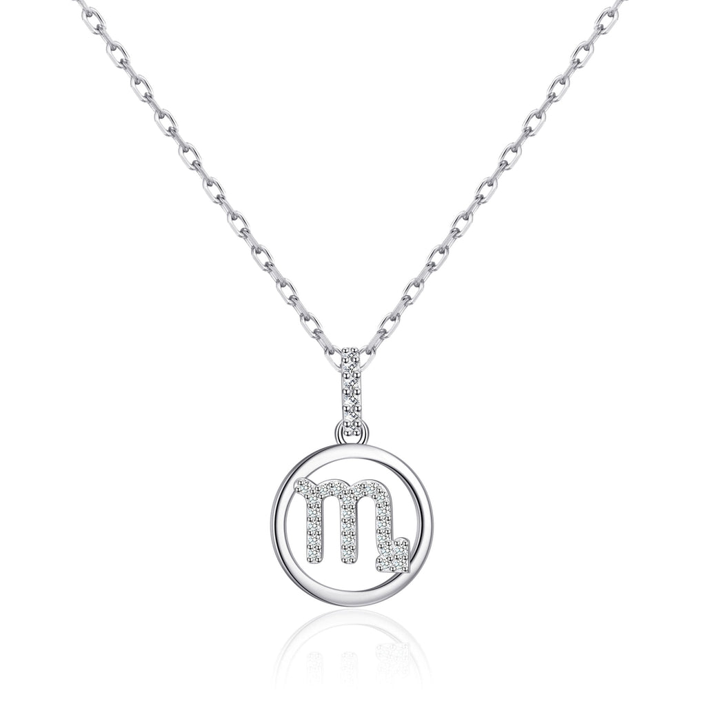 Scorpio Star Sign Zodiac Necklace with Zircondia® Crystals