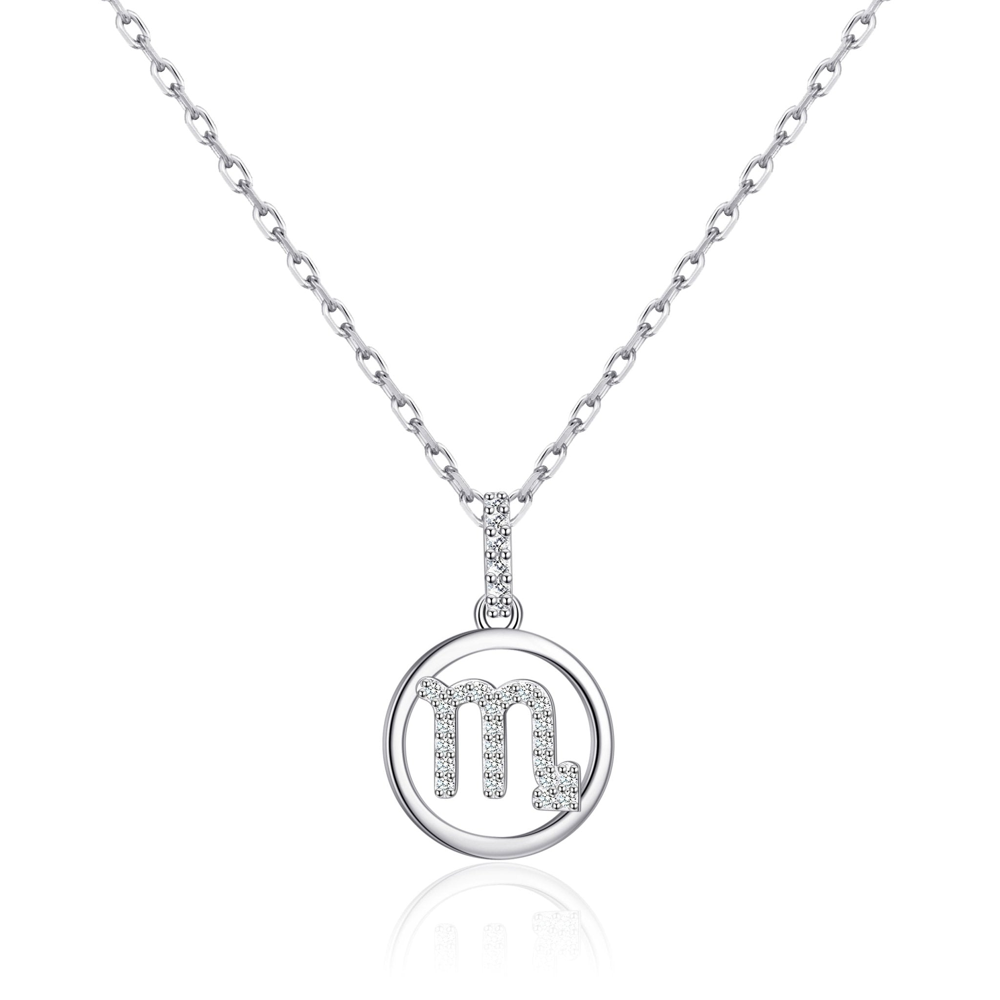 Scorpio Star Sign Zodiac Necklace with Zircondia® Crystals