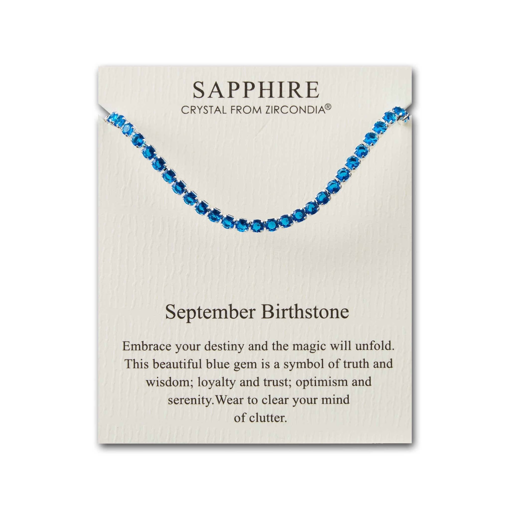 September Birthstone Friendship Slider Bracelet with Sapphire Zircondia® Crystals