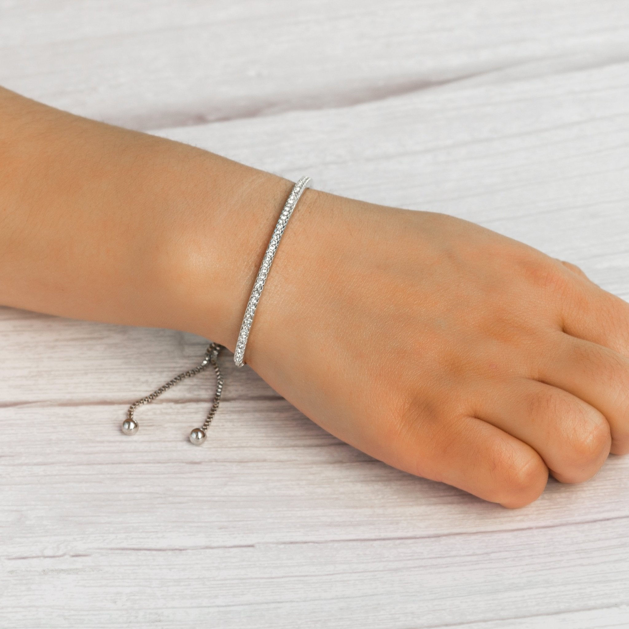 Set of Three Friendship Slider Bracelets Created with Zircondia® Crystals