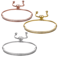Set of Three Friendship Slider Bracelets Created with Zircondia® Crystals