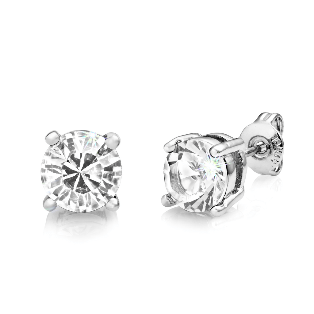 Seven Pack of Solitaire Earrings Created with Zircondia® Crystals