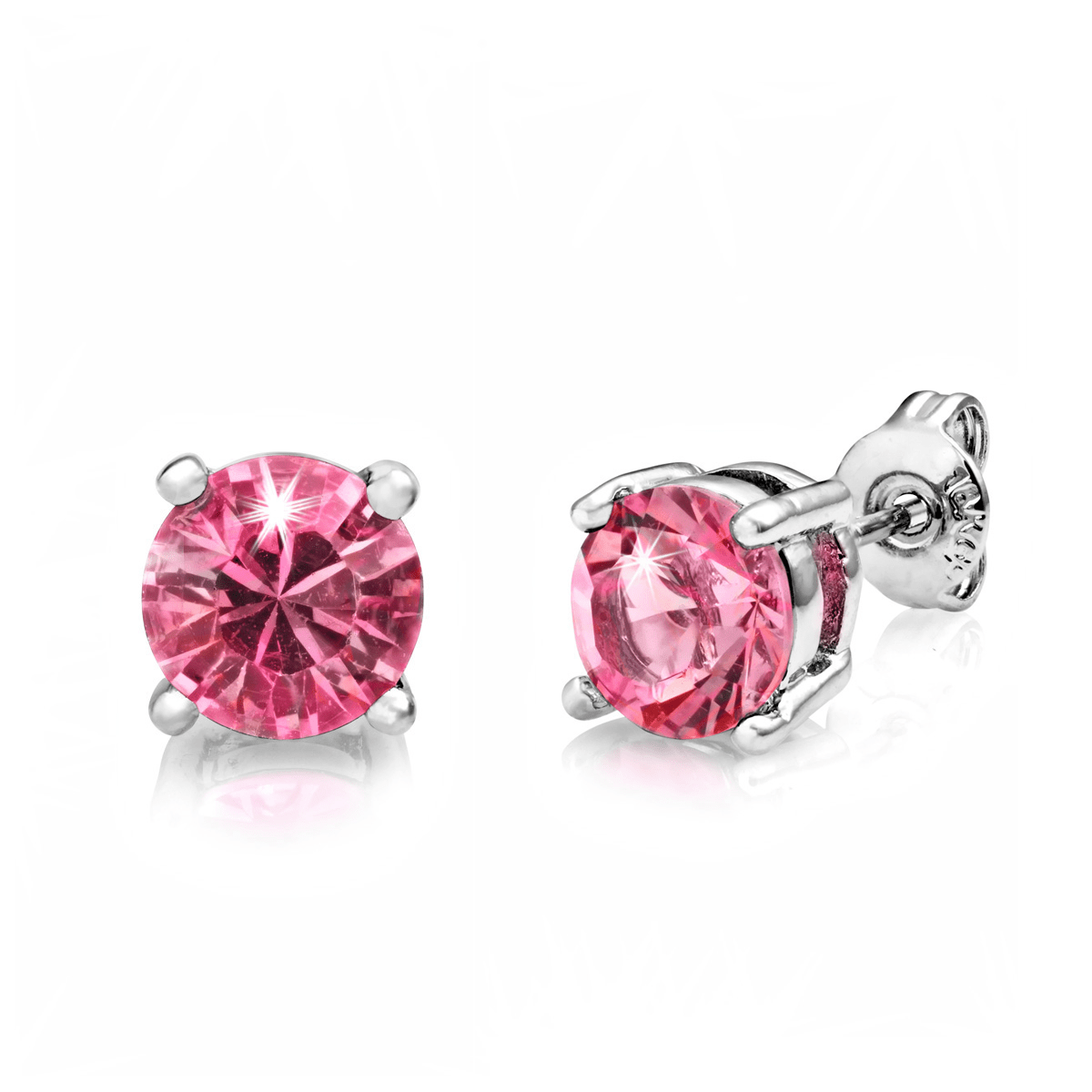 Seven Pack of Solitaire Earrings Created with Zircondia® Crystals