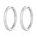 Silver Plated 30mm Plain Hoop Earrings