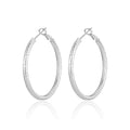 Silver Plated 40mm Diamond Cut Hoop Earrings