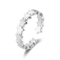 Silver Plated Adjustable Star Band Ring