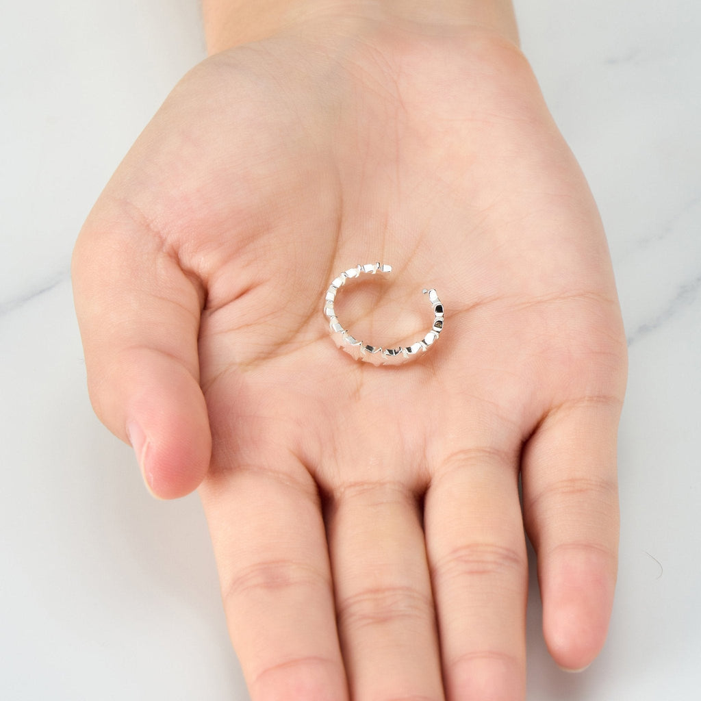 Silver Plated Adjustable Star Band Ring