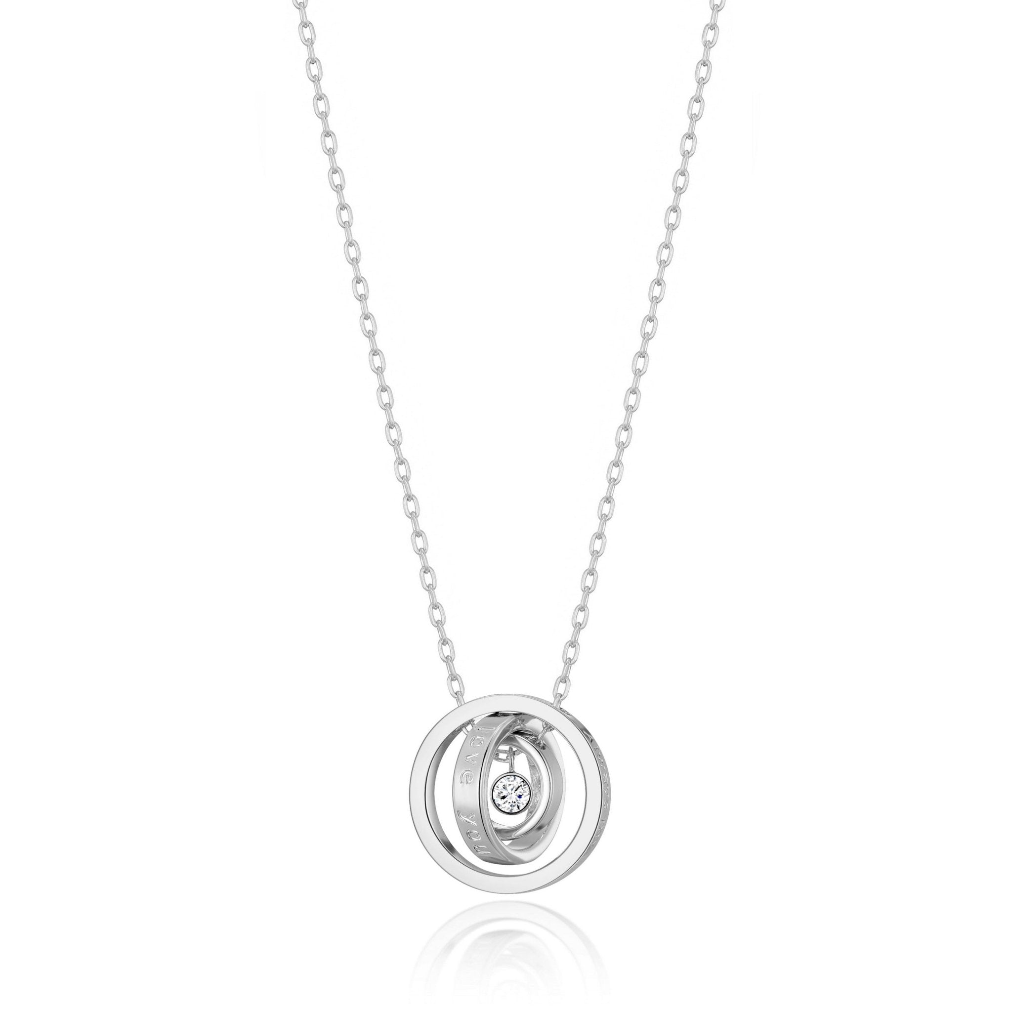 Silver Plated Always My Mother Quote Necklace Created with Zircondia® Crystals