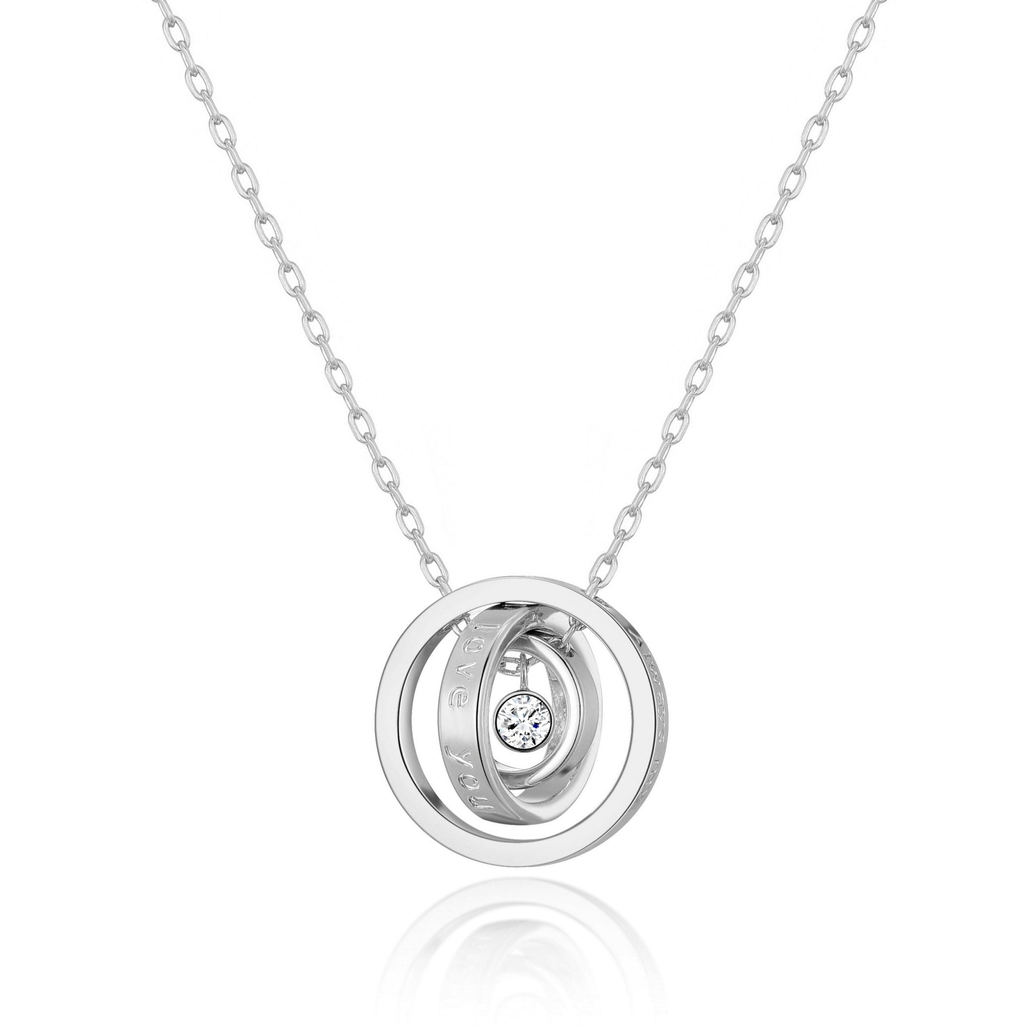 Silver Plated Always My Mother Quote Necklace Created with Zircondia® Crystals