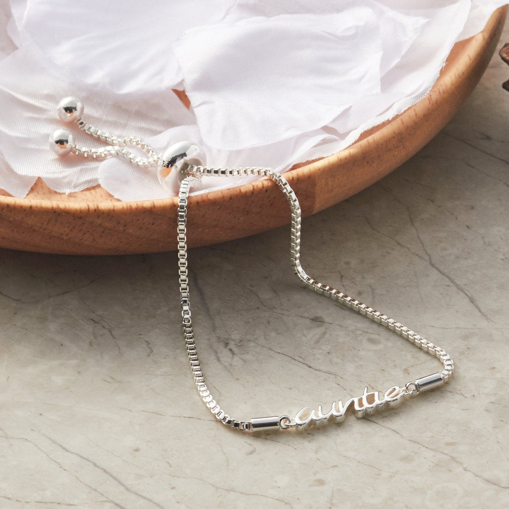 Silver Plated Auntie Bracelet Created with Zircondia® Crystals