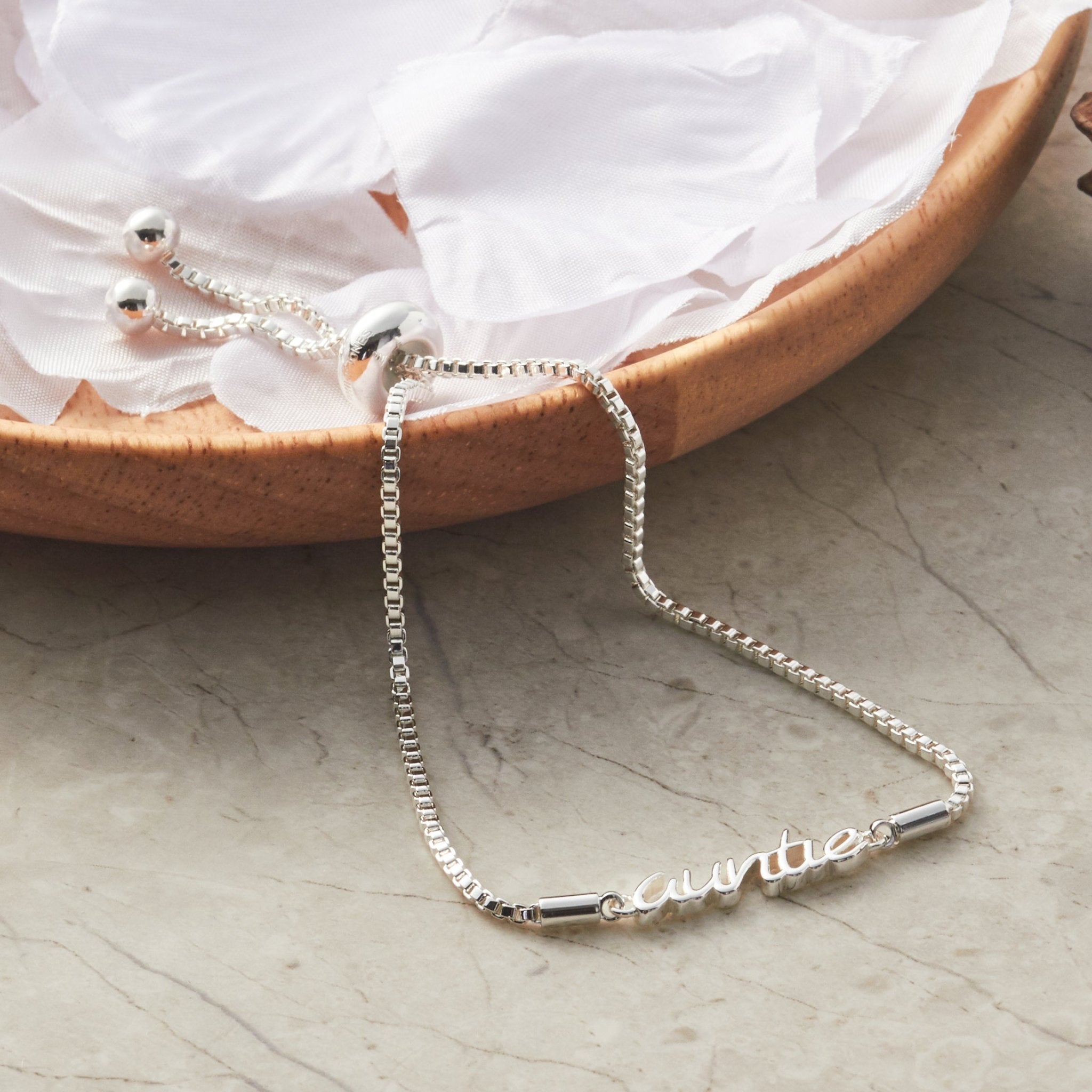 Silver Plated Auntie Bracelet Created with Zircondia® Crystals