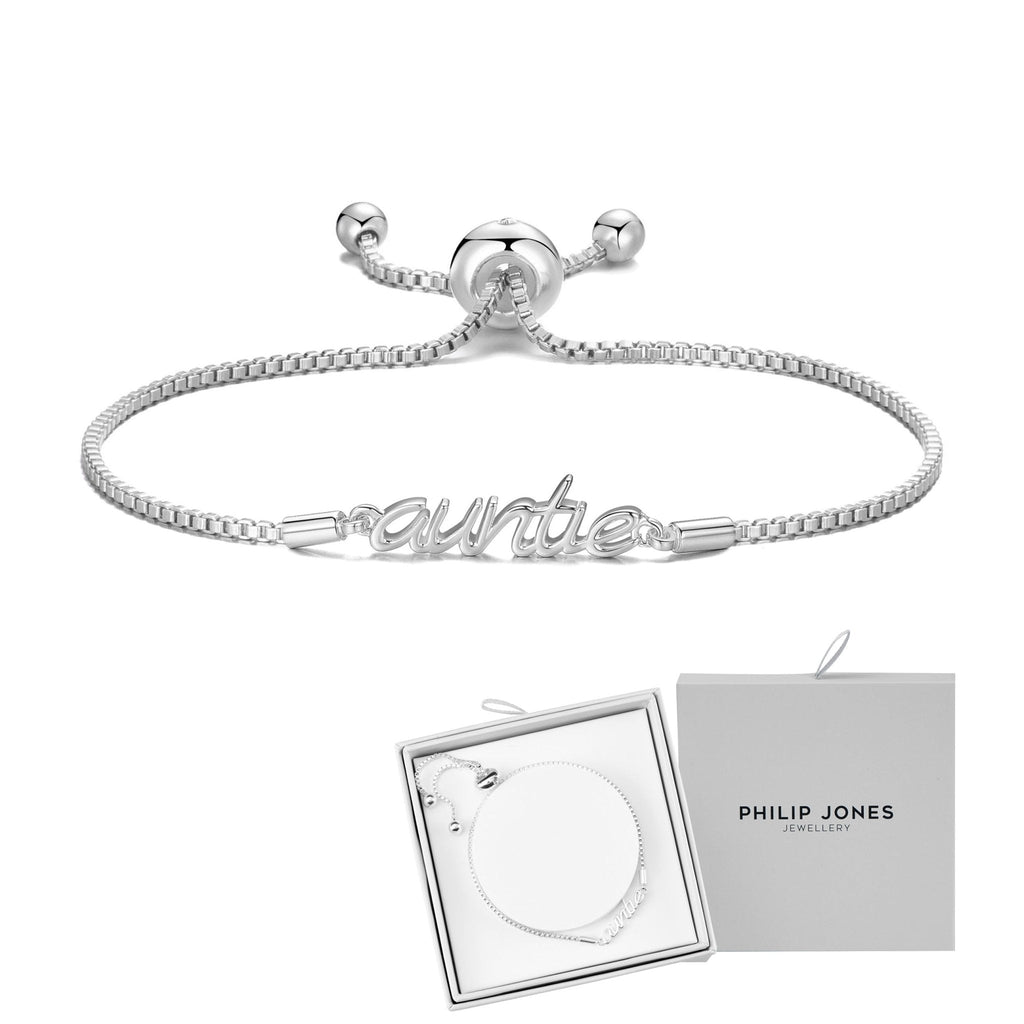 Silver Plated Auntie Bracelet Created with Zircondia® Crystals with Gift Box