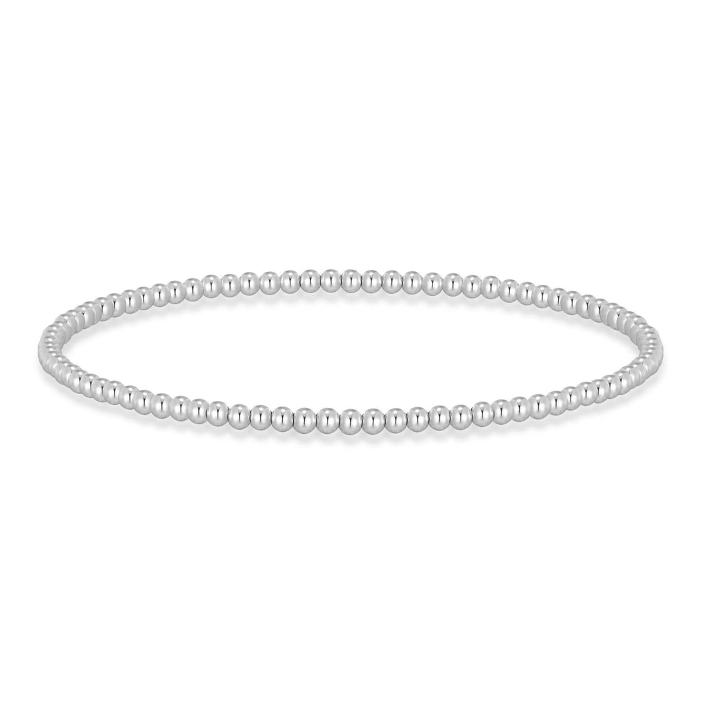 Silver Plated Small Beaded Stretch Bracelet