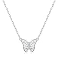 Silver Plated Butterfly Necklace Created with Zircondia® Crystals