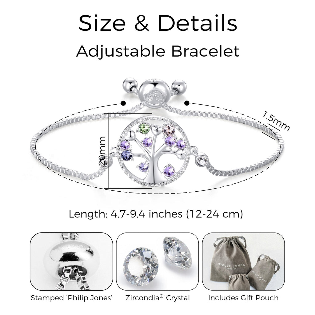 Silver Plated Chakra Tree of Life Bracelet Created with Zircondia® Crystals