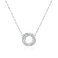 Silver Plated Circle Knot Necklace Created with Zircondia® Crystals