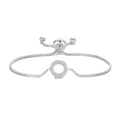 Silver Plated Circle of Life Friendship Slider Bracelet Created with Zircondia® Crystals