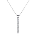 Silver Plated Crystal Bar Drop Necklace Created with Zircondia® Crystals