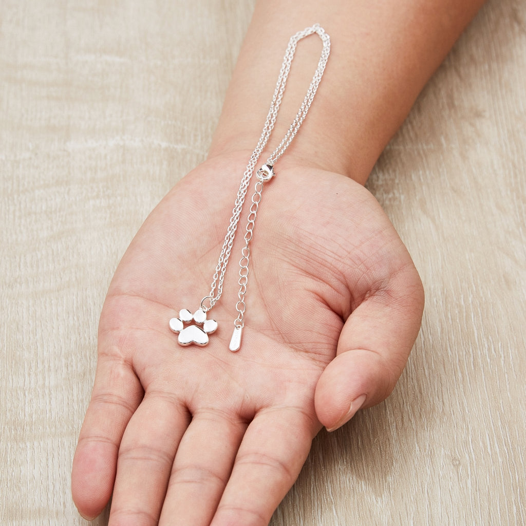 Silver Plated Dog Paw Necklace