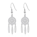 Silver Plated Dream Catcher Drop Earrings Created with Zircondia® Crystals