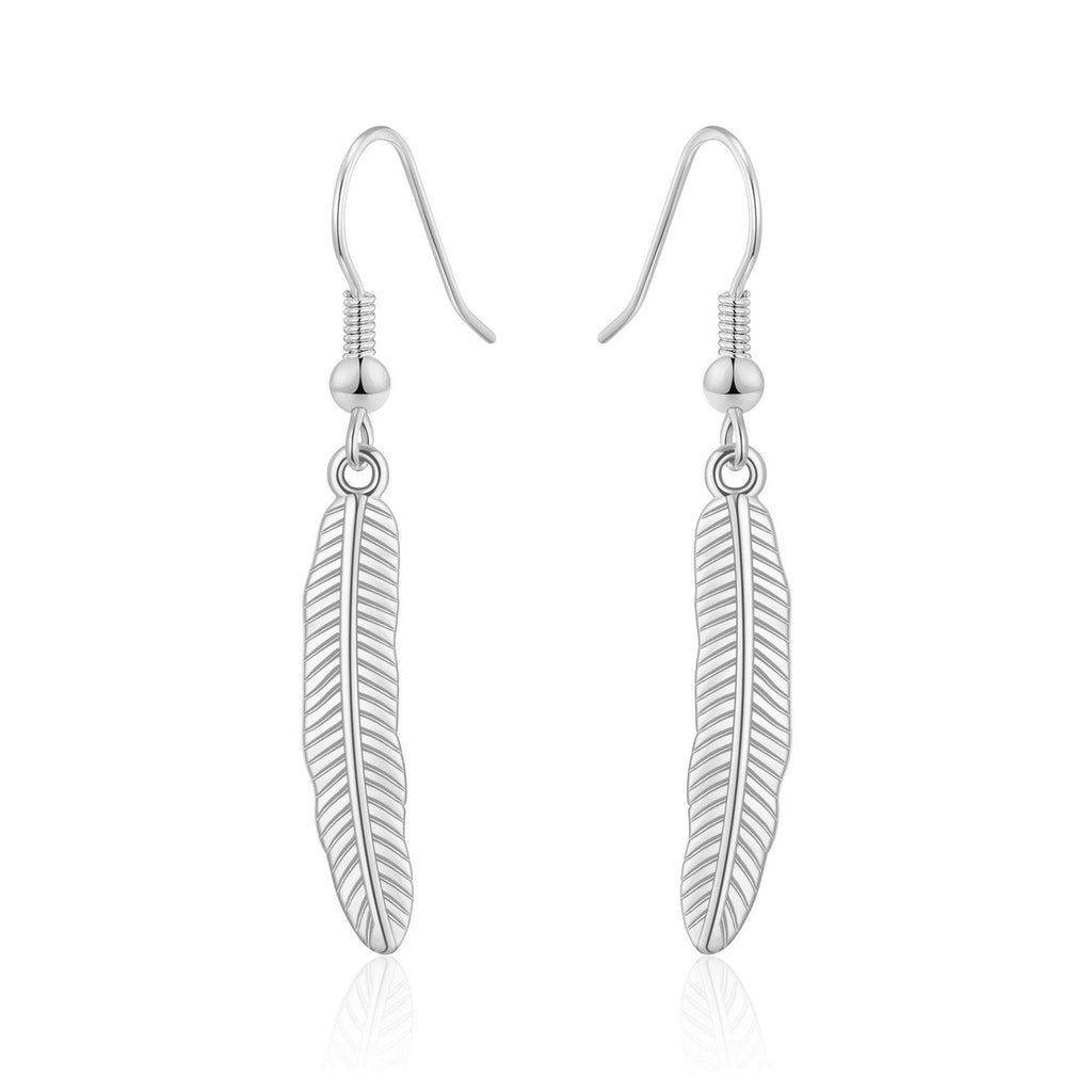 Silver Plated Feather Earrings