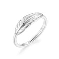 Silver Plated Adjustable Feather Ring