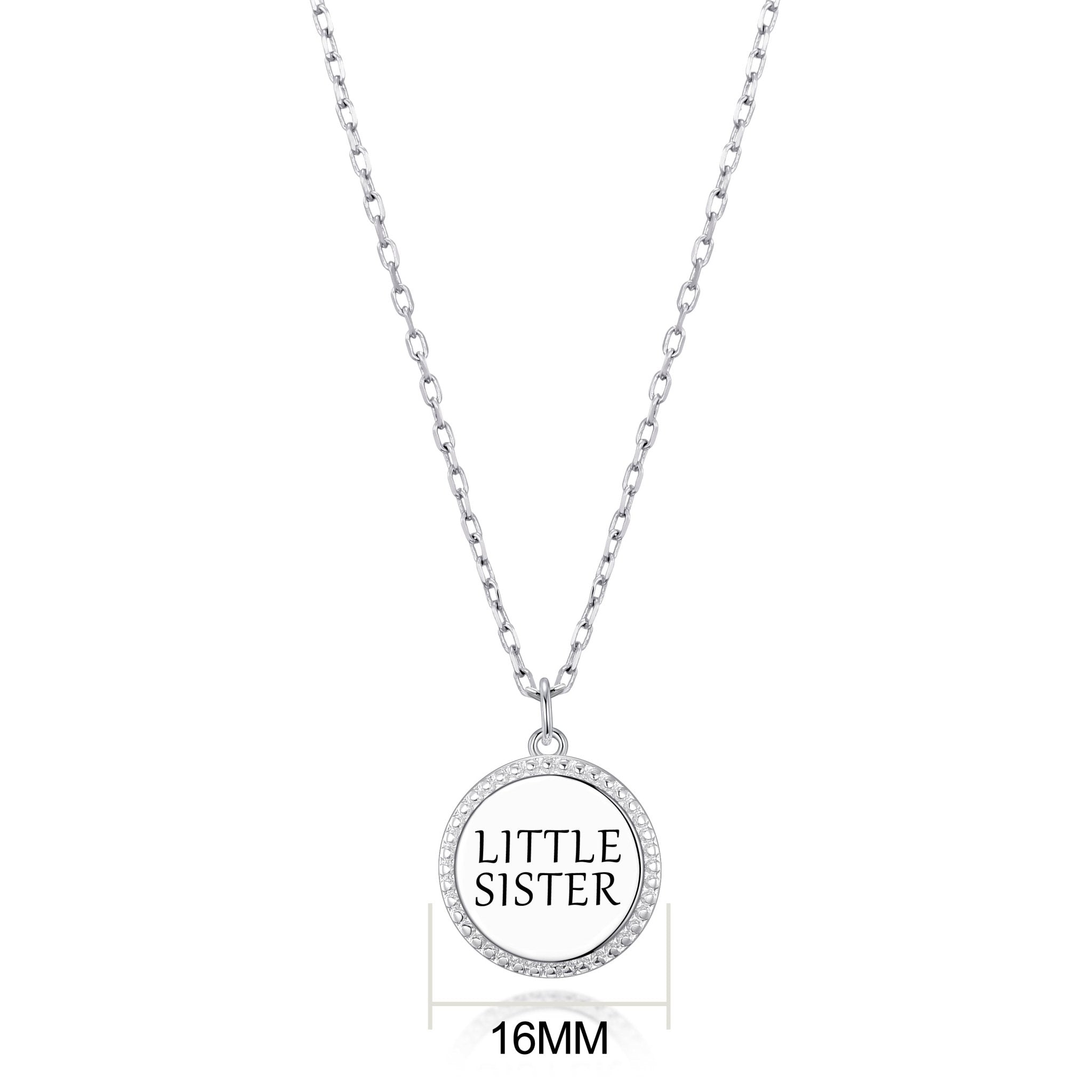 Silver Plated Filigree Disc Little Sister Necklace