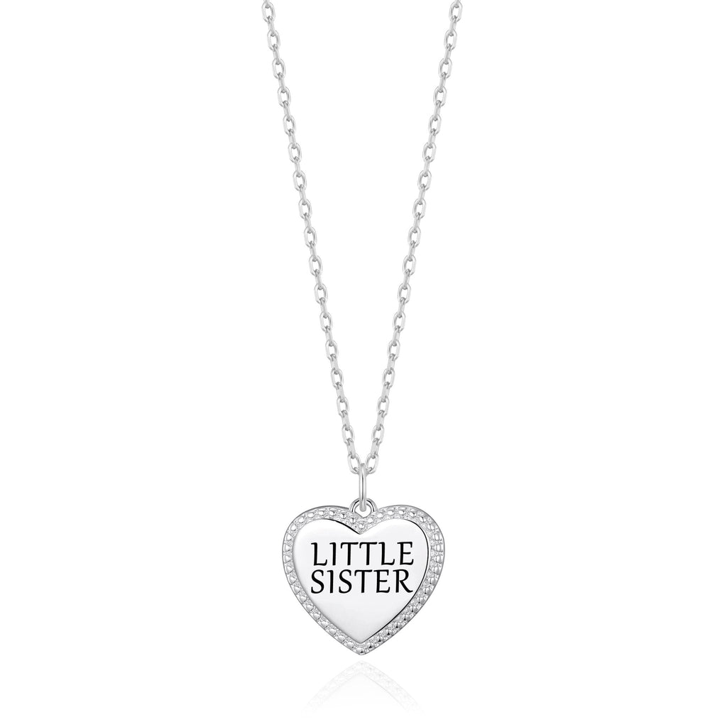 Silver Plated Filigree Heart Little Sister Necklace
