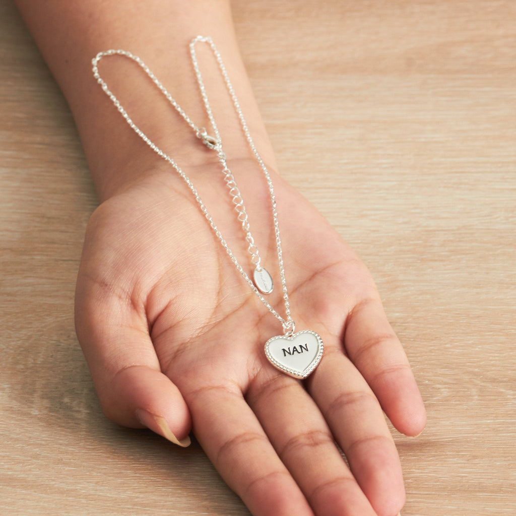 Silver Plated Filigree Heart Nan Necklace