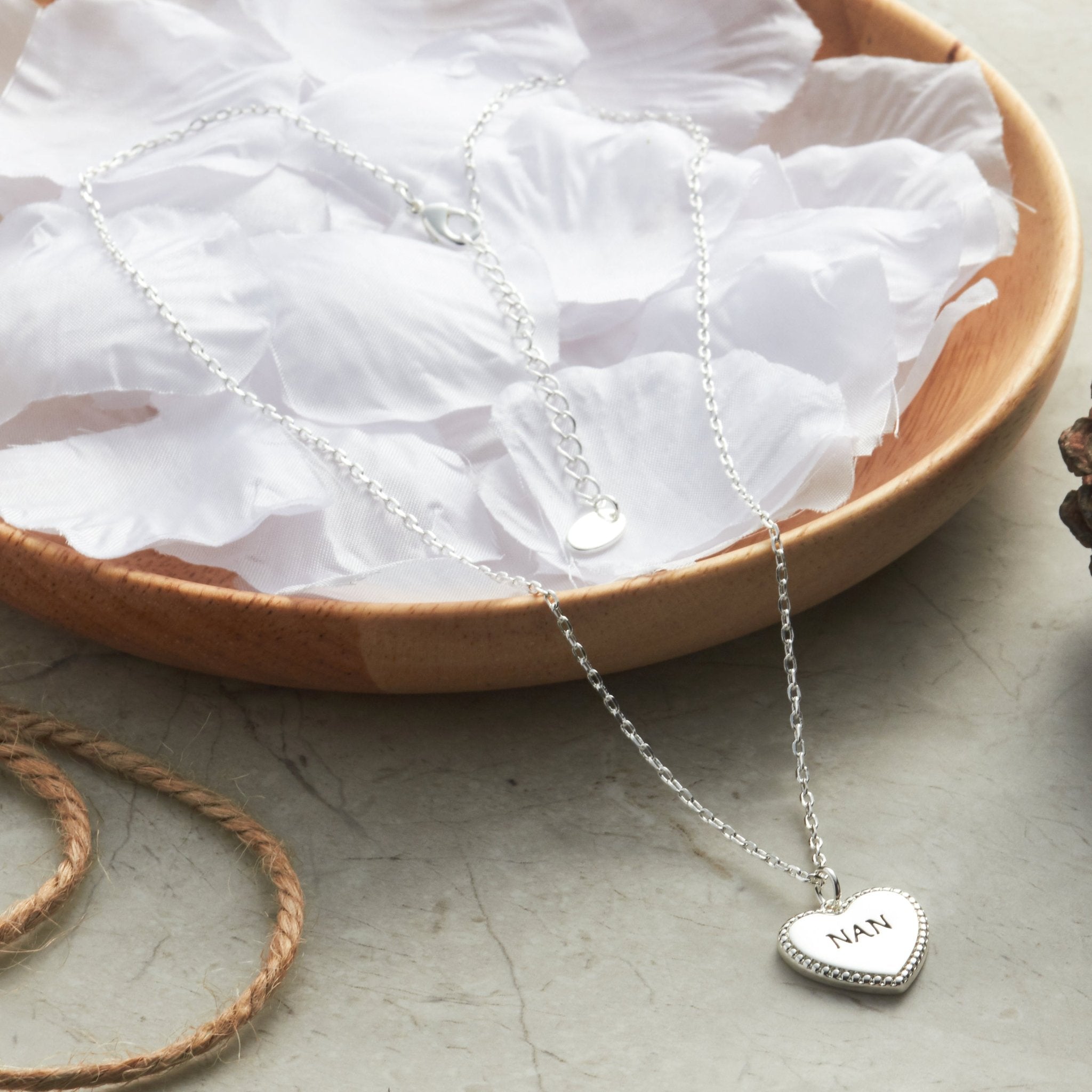 Silver Plated Filigree Heart Nan Necklace