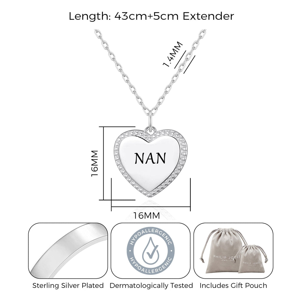 Silver Plated Filigree Heart Nan Necklace