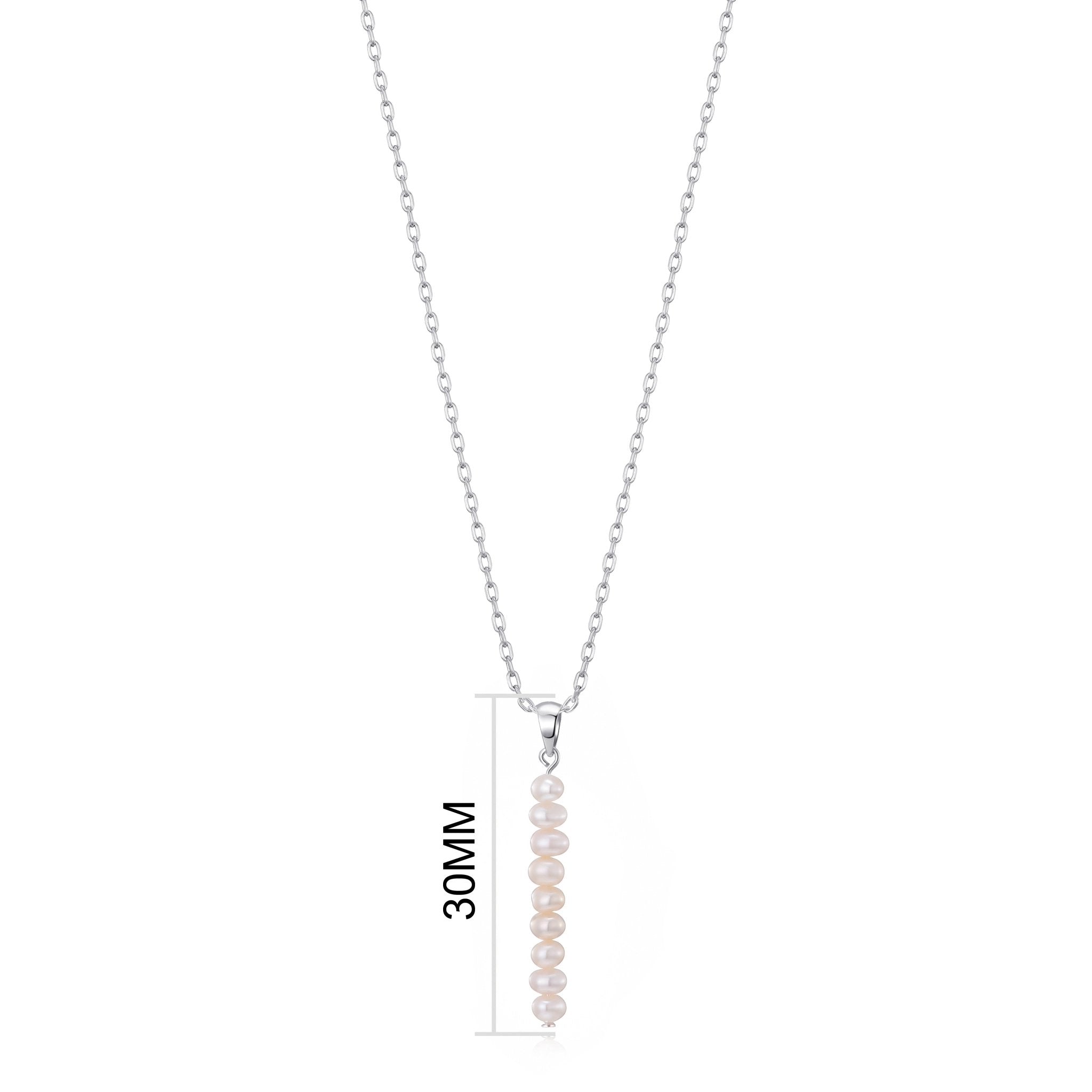 Silver Plated Freshwater Pearl Drop Necklace
