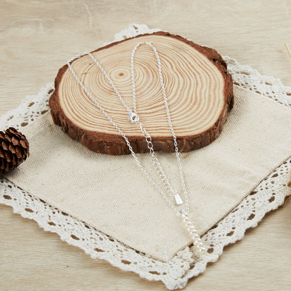 Silver Plated Freshwater Pearl Drop Necklace