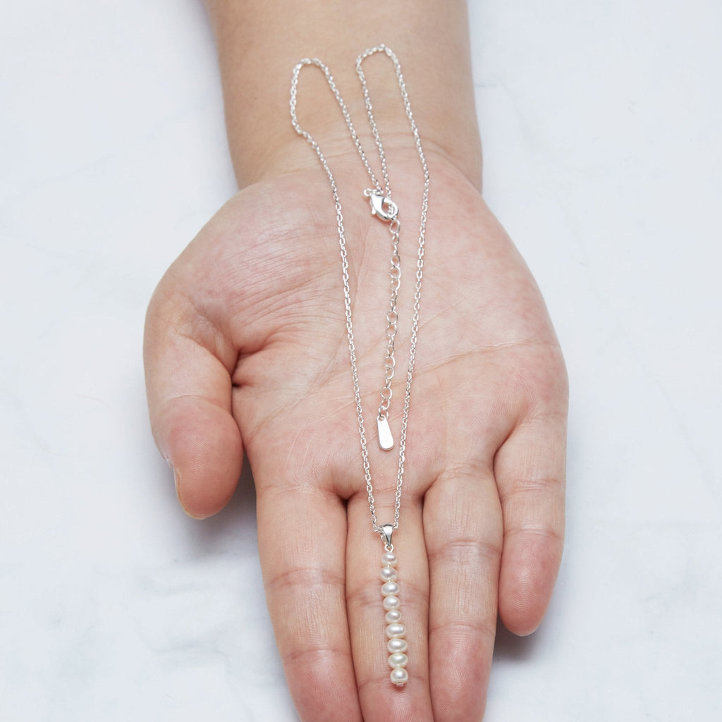 Silver Plated Freshwater Pearl Drop Necklace