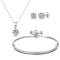 Silver Plated Friendship Slider Set Created with Zircondia® Crystals