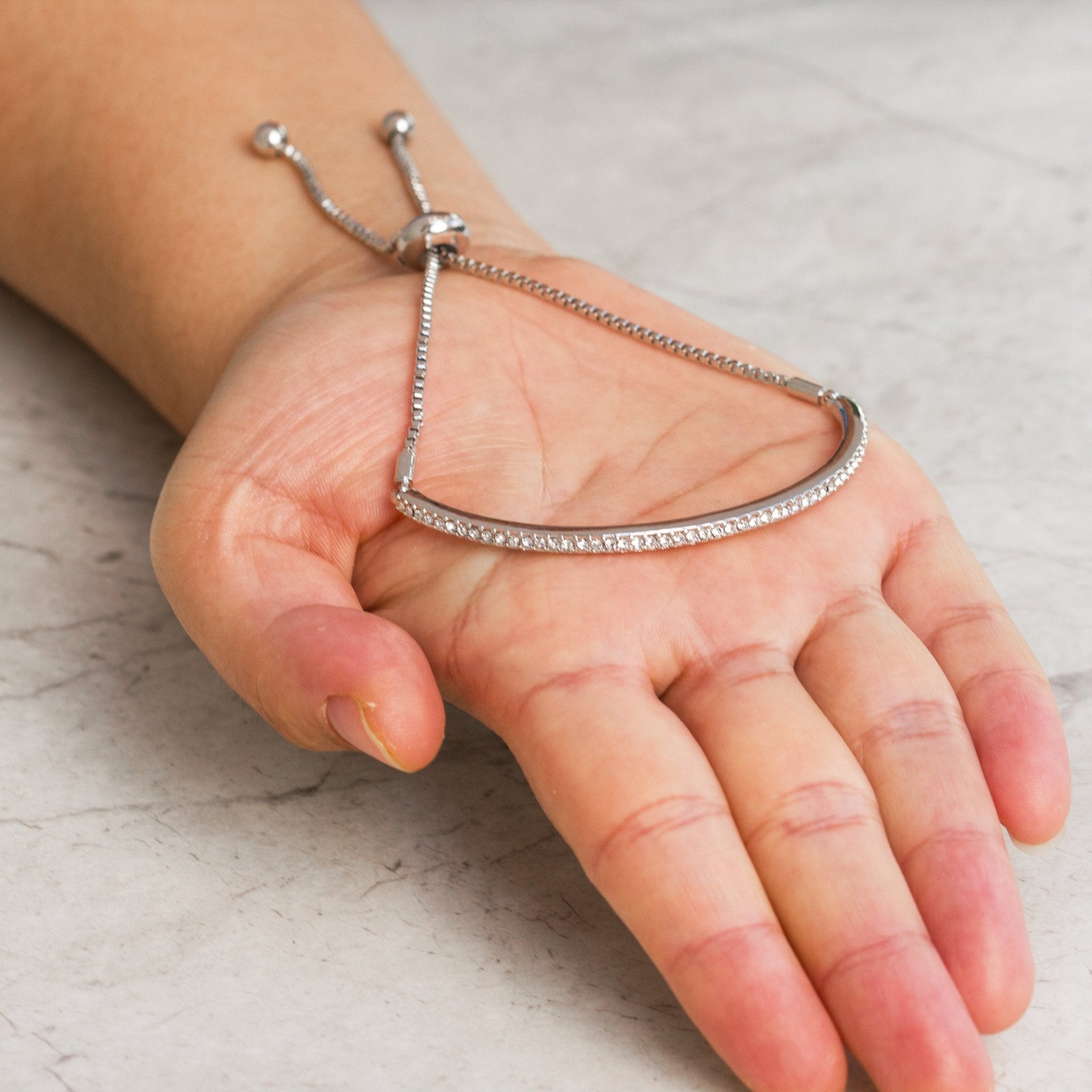 Silver Plated Friendship Slider Set Created with Zircondia® Crystals