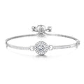 Silver Plated Halo Friendship Slider Bracelet Created with Zircondia® Crystals