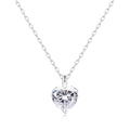 Silver Plated Heart Solitaire Necklace Created with Zircondia® Crystals