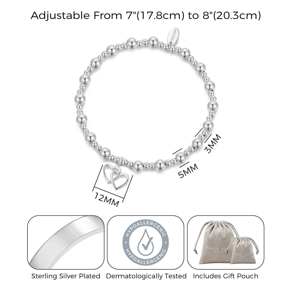 Silver Plated Sister Quote Stretch Bracelet with Gift Box